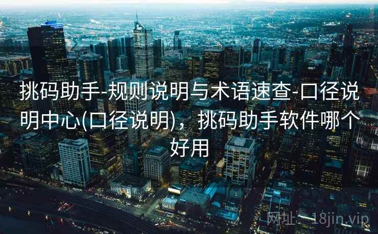 挑码助手-规则说明与术语速查-口径说明中心(口径说明)，挑码助手软件哪个好用