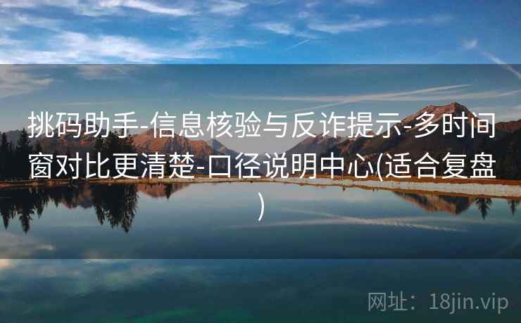 挑码助手-信息核验与反诈提示-多时间窗对比更清楚-口径说明中心(适合复盘)  第2张